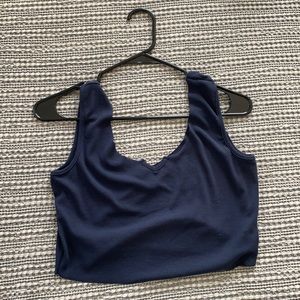 Cropped navy tank